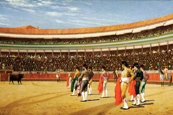 Jean Leon Gerome: The Entry Of The Bull by Jean Leon Gerome