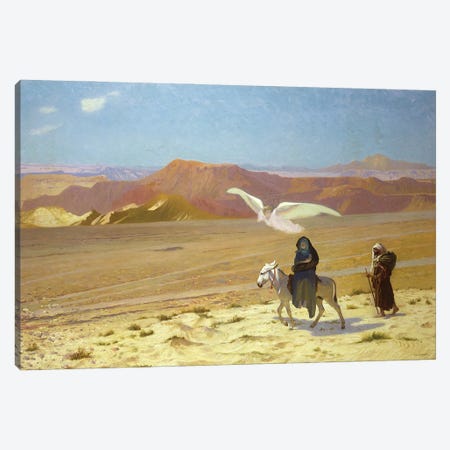 The Flight Into Egypt Canvas Print #BMN12985} by Jean Leon Gerome Canvas Wall Art