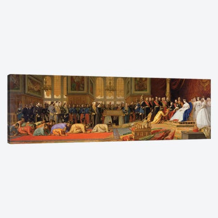 The Reception Of Siamese Ambassadors By Emperor Napoleon III At The Palace Of Fontainebleau, 27 June 1861 Canvas Print #BMN12986} by Jean Leon Gerome Canvas Wall Art