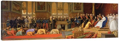 The Reception Of Siamese Ambassadors By Emperor Napoleon III At The Palace Of Fontainebleau, 27 June 1861 Canvas Art Print