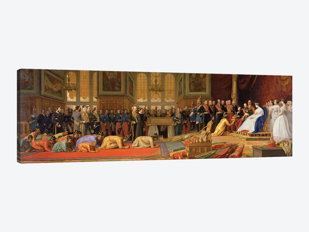 The Reception Of Siamese Ambassadors By Emperor Napoleon III At The Palace Of Fontainebleau, 27 June 1861 by Jean Leon Gerome 1-piece Canvas Art