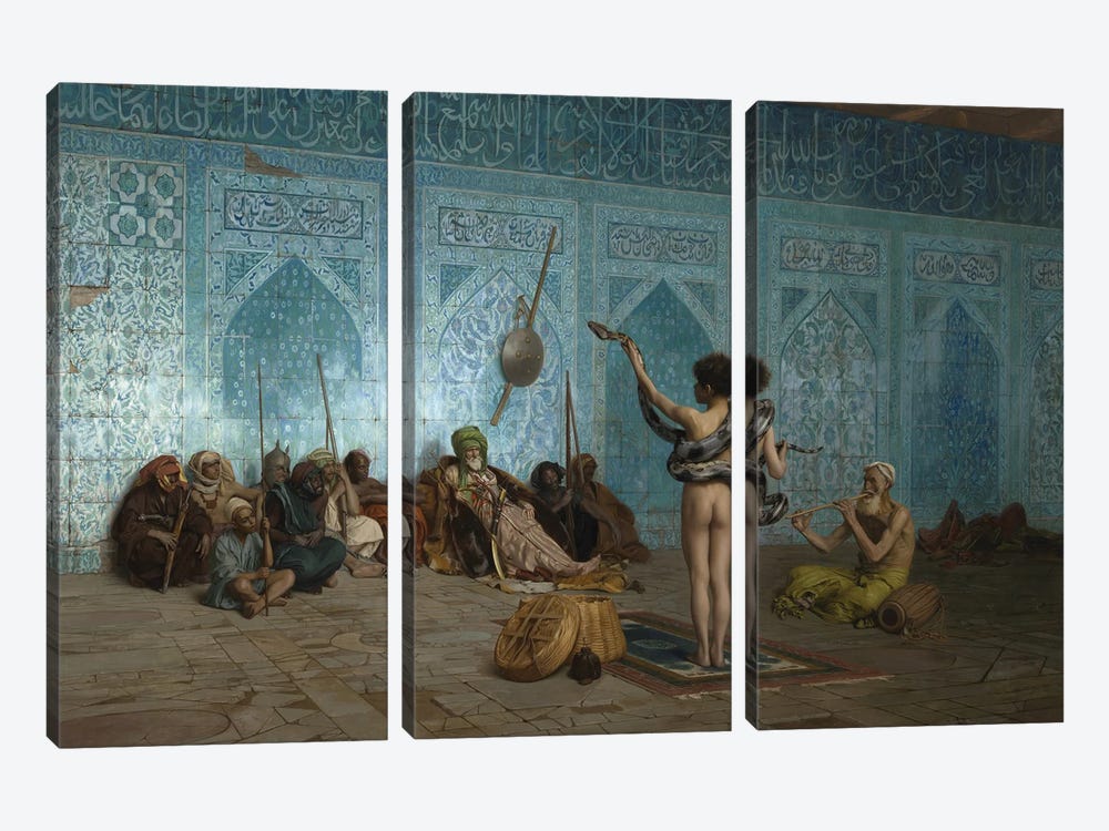 The Snake Charmer, C.1879 by Jean Leon Gerome 3-piece Canvas Art