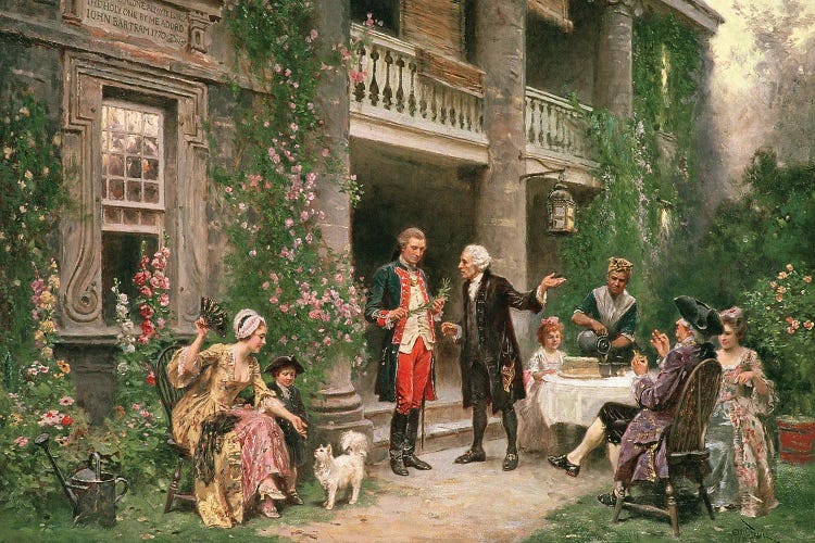 George Washington Visiting Bartram'S Garden In 1787,