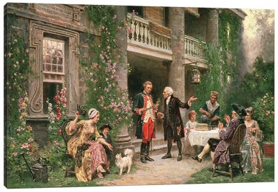 George Washington Visiting Bartram'S Garden In 1787, Canvas Art Print - George Washington