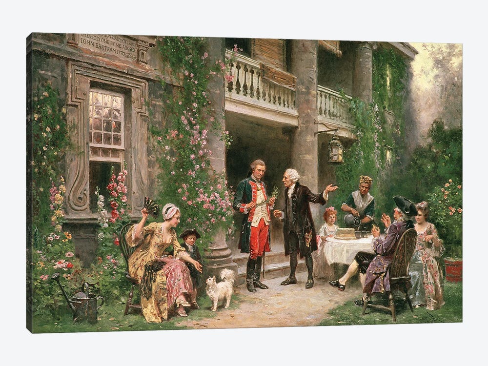 George Washington Visiting Bartram'S Garden In 1787, by Jean Leon Gerome Ferris 1-piece Canvas Print