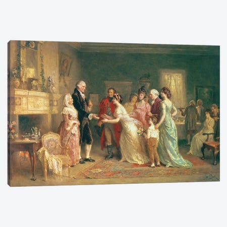 Washington's Birthday, 1798 Canvas Print #BMN12993} by Jean Leon Gerome Ferris Canvas Wall Art