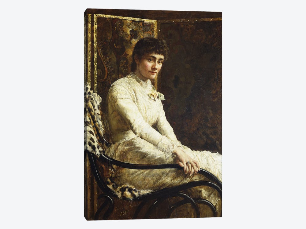 Portrait Of The Artist'S Wife Marian Huxley In Her Wedding Dress, 1880 by John Collier 1-piece Canvas Wall Art