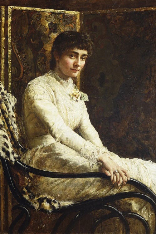 Portrait Of The Artist'S Wife Marian Huxley In Her Wedding Dress, 1880