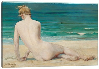 Nude Seated On The Shore, 1888 Canvas Art Print