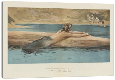 The Little Sea Maid Canvas Art Print - Mermaid Art