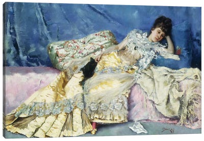 Lady On A Divan, 1877 Canvas Art Print