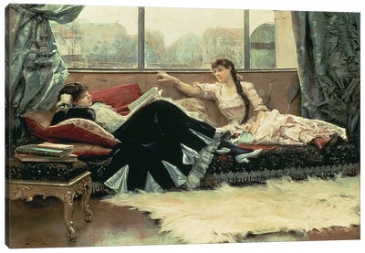 Sarah Bernhardt (1844-1923) And Christine Nilsson (1843- 1921) 1883 Canvas Art Print