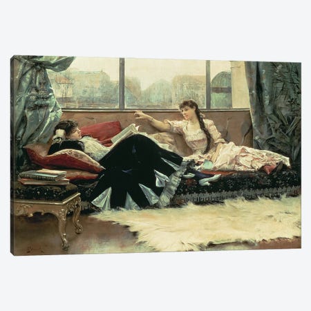 Sarah Bernhardt (1844-1923) And Christine Nilsson (1843- 1921) 1883 Canvas Print #BMN13009} by Julius Leblanc Stewart Canvas Art Print