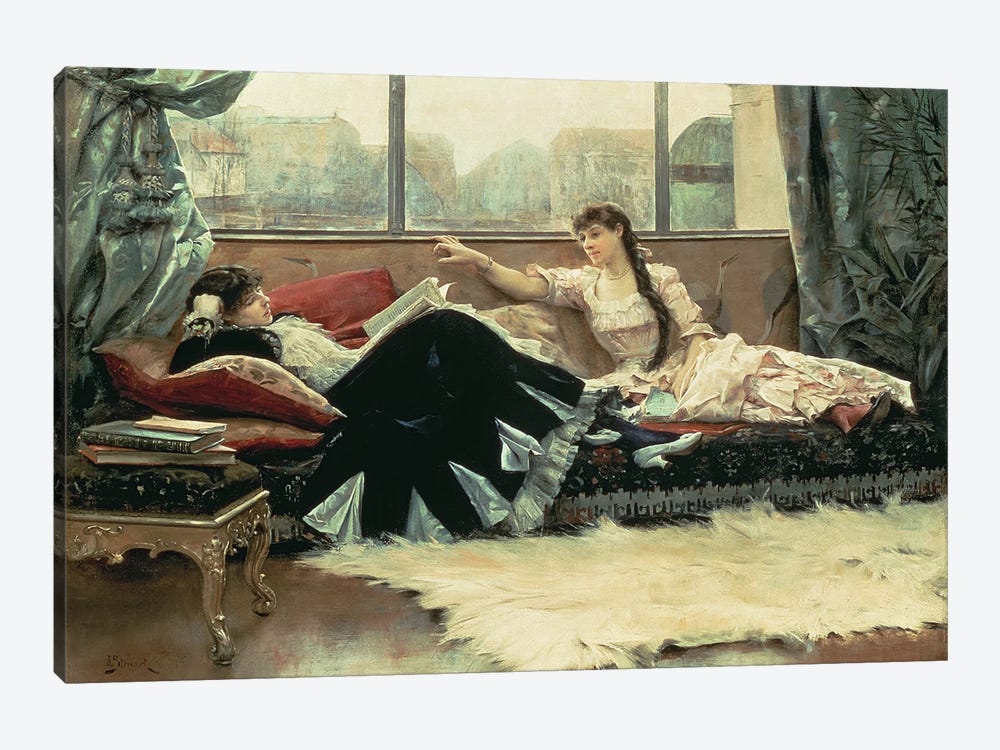 Sarah Bernhardt (1844-1923) And Christine Nilsson (1843- 1921) 1883 by Julius Leblanc Stewart 1-piece Art Print