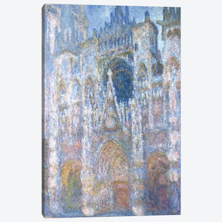 Rouen Cathedral, Blue Harmony, Morning Sunlight, 1894  Canvas Print #BMN1300} by Claude Monet Art Print