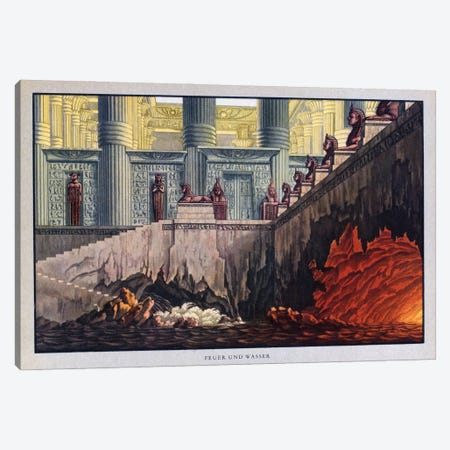 Mozart: Die Zauberflote - The Magic Flute: Fire And Water, Two Ordeals Of Tamino, 1816 Canvas Print #BMN13012} by Karl Friedrich Schinkel Canvas Wall Art