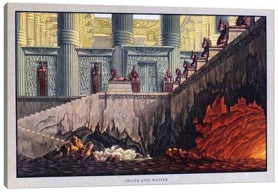Mozart: Die Zauberflote - The Magic Flute: Fire And Water, Two Ordeals Of Tamino, 1816 Canvas Art Print