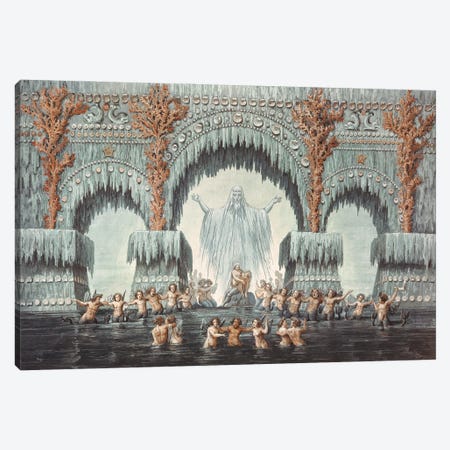 Muehleborn'S Water Palace, Set Design For A Production Of 'Undine' Canvas Print #BMN13013} by Karl Friedrich Schinkel Canvas Art