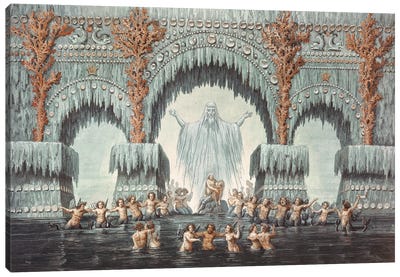 Muehleborn'S Water Palace, Set Design For A Production Of 'Undine' Canvas Art Print