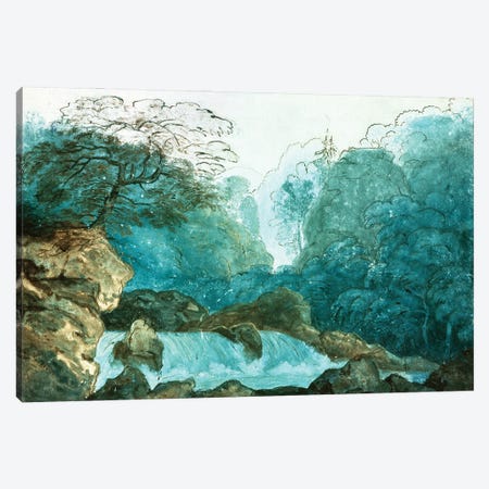 Waterfall In A Wood, Set Design For A Production Of 'Undine', Canvas Print #BMN13016} by Karl Friedrich Schinkel Canvas Art Print