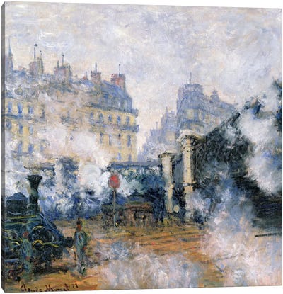 The Pont de l'Europe, Gare Saint-Lazare, 1877  Canvas Art Print - Claude Monet