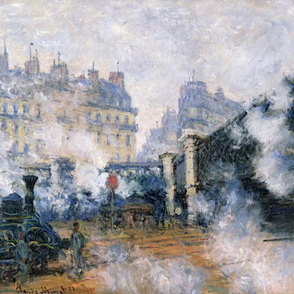 Claude Monet: The Pont de l'Europe, Gare Saint-Lazare, 1877  by Claude Monet