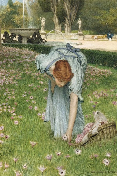 Flora - Spring In The Gardens Of The Villa Borghese by Sir Lawrence Alma-Tadema canvas print
