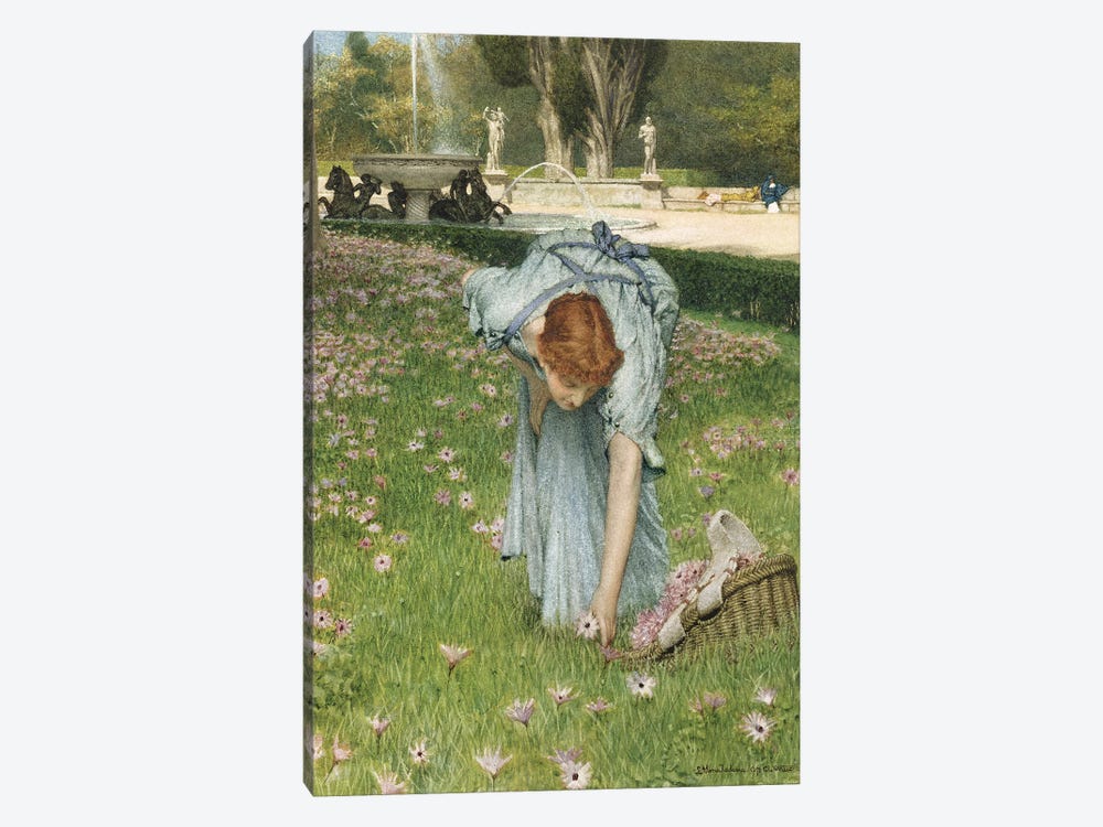 Flora - Spring In The Gardens Of The Villa Borghese by Sir Lawrence Alma-Tadema 1-piece Canvas Artwork