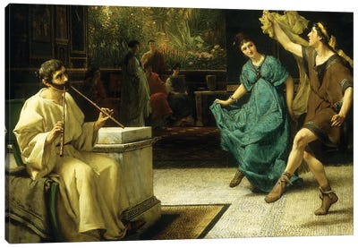 Une Entree De Theatre Roman Canvas Art Print - Sir Lawrence Alma-Tadema