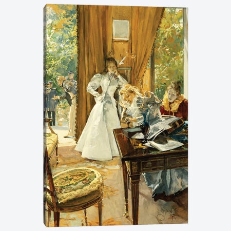 In The Drawing Room, 1897 Canvas Print #BMN13027} by Ludek Marold Canvas Art