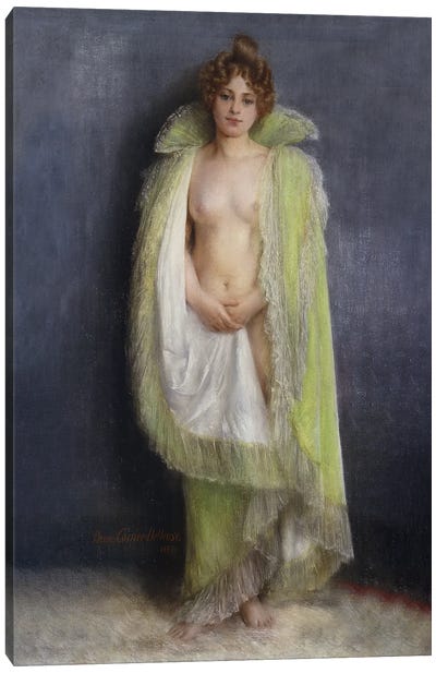 A Nude With A Green Cloak, 1899 Canvas Art Print