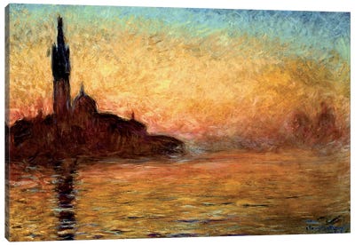 View Of San Girogio Maggiore, Venice By Twilight, 1908 (Bridgestone Museum Of Art) Canvas Art Print - Claude Monet