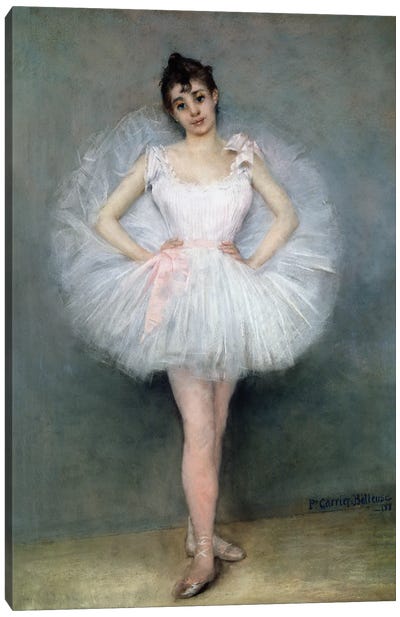 Portrait Of A Young Ballerina Canvas Art Print - Dancer Art