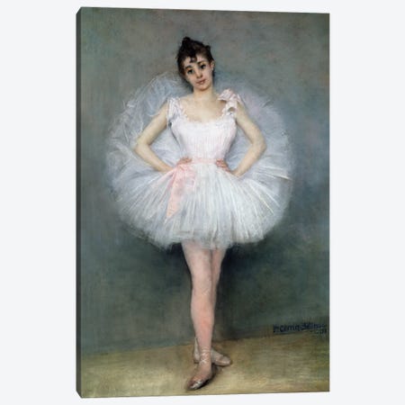 Portrait Of A Young Ballerina Canvas Print #BMN13031} by Pierre Carrier-Belleuse Canvas Artwork