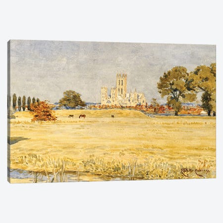 Canterbury Cathedral From The Meadows, 1894 Canvas Print #BMN13037} by Walter Crane Canvas Art Print