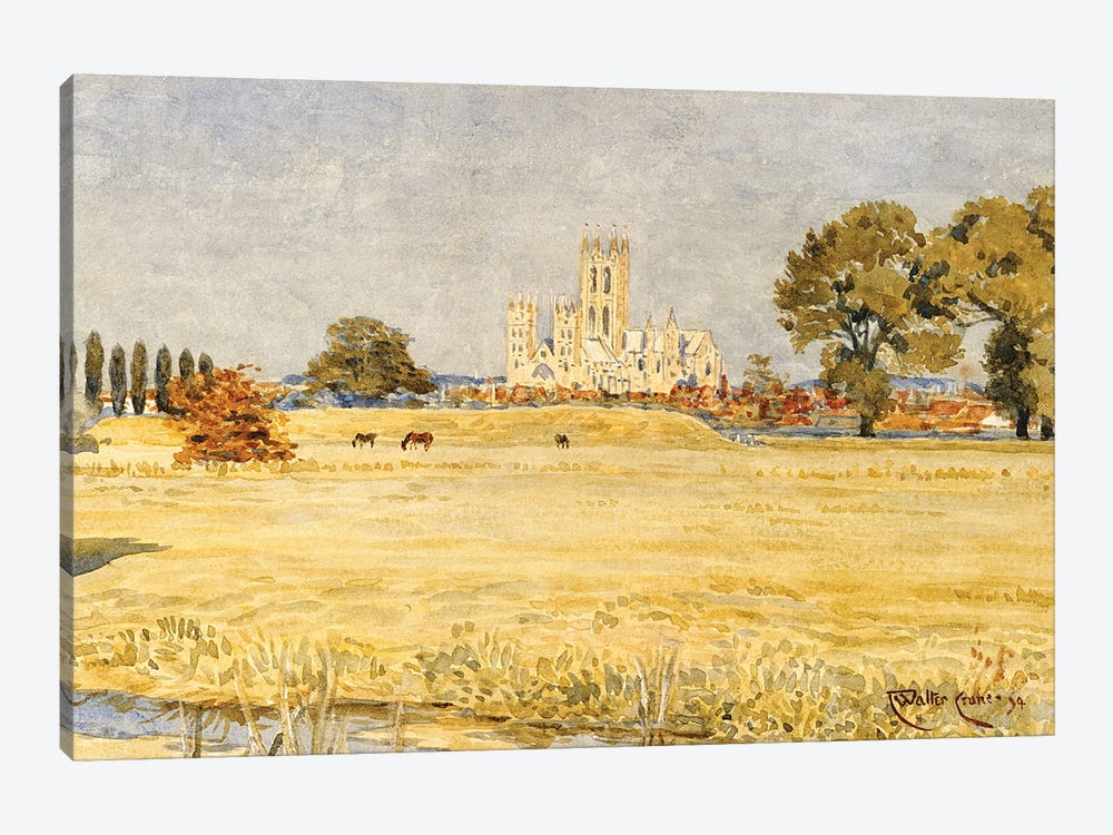 Canterbury Cathedral From The Meadows, 1894 by Walter Crane 1-piece Canvas Wall Art