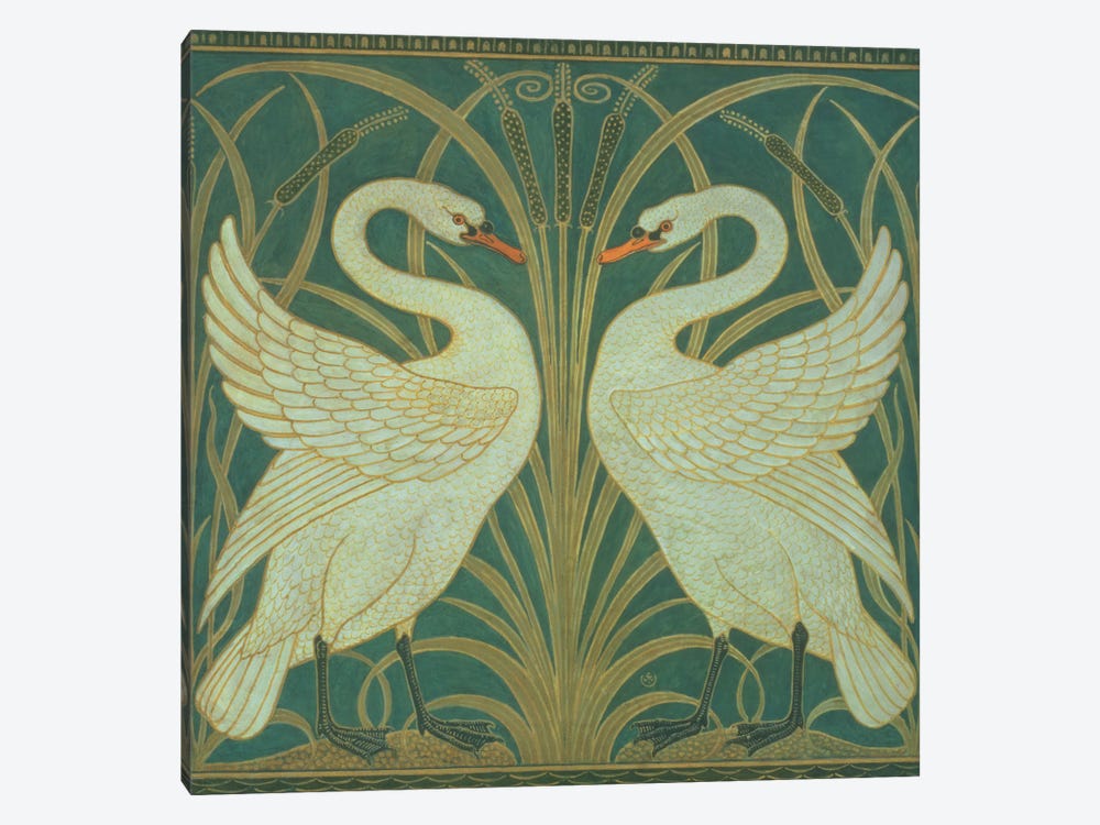 Panel Of "Swan, Rush & Iris" by Walter Crane 1-piece Canvas Print