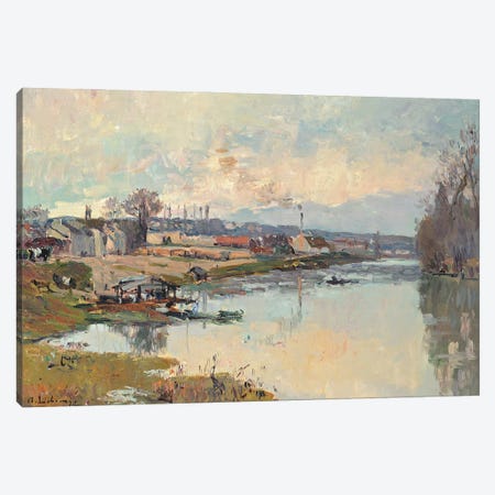 La Seine à Port Marly Canvas Print #BMN13048} by Albert-Charles Lebourg Canvas Art Print