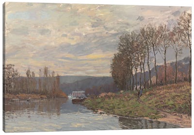 La Seine à Bougival, 1873 Canvas Art Print - Alfred Sisley