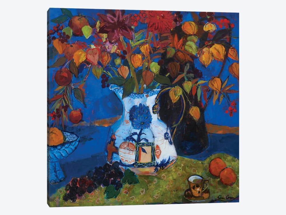Chinese Lanterns In The New Jug, 2021 by Ann Oram 1-piece Canvas Wall Art