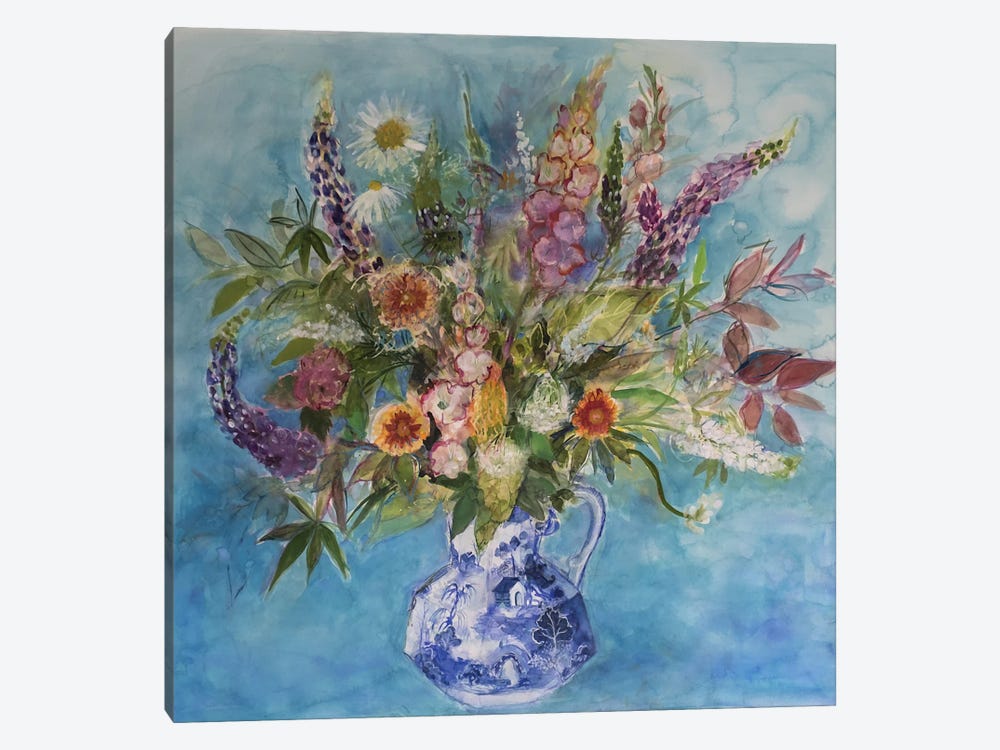 Flowers From An Edinburgh Garden by Ann Oram 1-piece Canvas Print