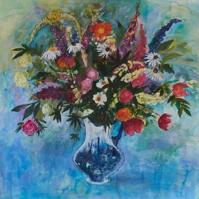 Flowers From Summer Garden, 2021 by Ann Oram canvas print