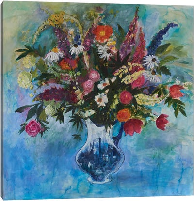 Flowers From Summer Garden, 2021 Canvas Art Print - Chinoiserie Art
