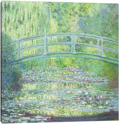 The Waterlily Pond with the Japanese Bridge, 1899 Canvas Art Print - Pond Art