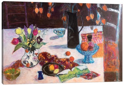Kitchen Still Life With Chinese Lanterns, 2019 Canvas Art Print - An Ode to Objects