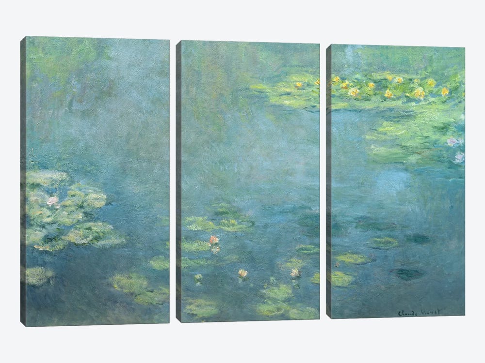 Waterlilies by Claude Monet 3-piece Canvas Wall Art