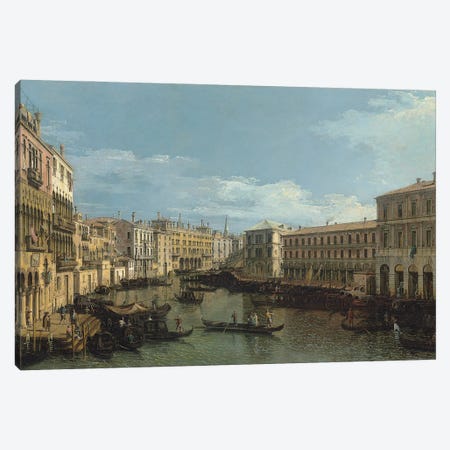 The Grand Canal From The Ca' Da Mosto To The Fabbriche Nuove, With The Rialto Bridge, C.1720-80 Canvas Print #BMN13115} by Canaletto Canvas Art