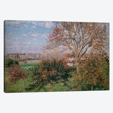 Autumn, Morning At Eragny, 1897 Canvas Print #BMN13117} by Camille Pissarro Canvas Artwork