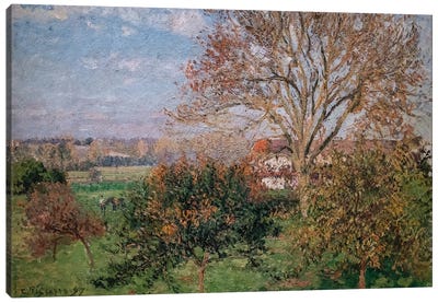 Autumn, Morning At Eragny, 1897 Canvas Art Print - Camille Pissarro