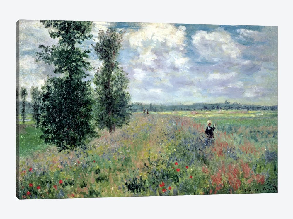 Poppy Fields Near Argenteuil, 1875 by Claude Monet 1-piece Canvas Wall Art